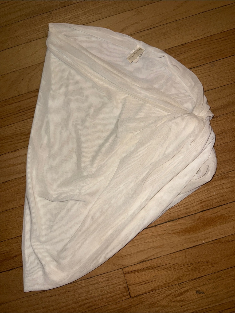 Zara White Asymmetrical Sheer Wrap Skirt Cover